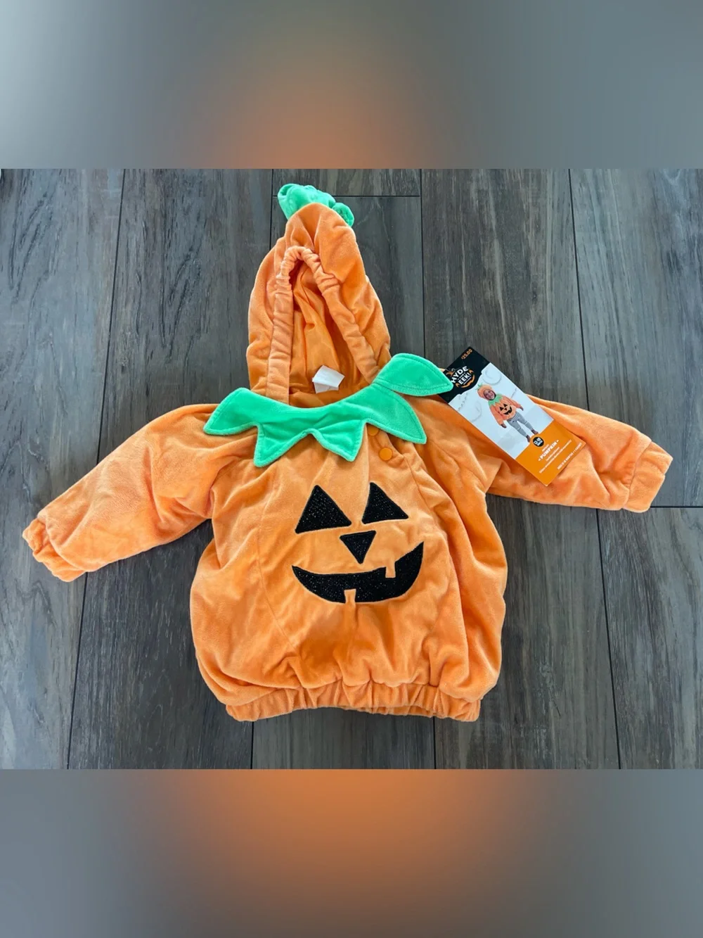 Infant Pumpkin Halloween Costume Pullover Hyde and EEK! Orange size 12-18 months